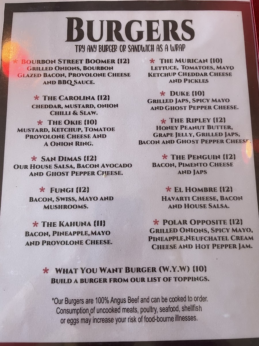 The Bern Bar and Grill Menu - Image 1